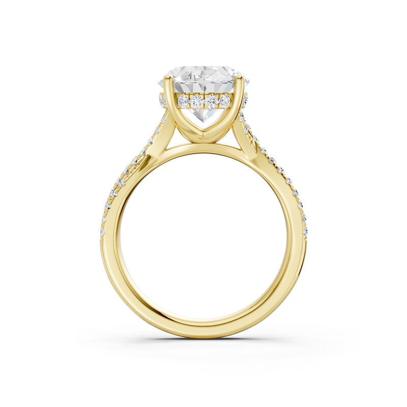 Oval Lab Grown 4 1/3ctw. Diamond Twist Enagement Ring in 14k Yellow Gold image number null